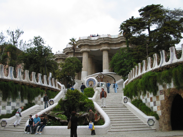 Stairways in Gaudí's Park Güell in Barcelona