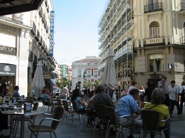 Towards Sol Plaza in Madrid