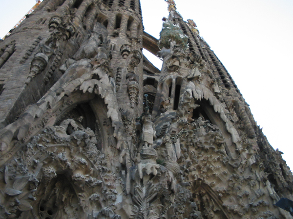 closeup of birth facade of sagrada familia