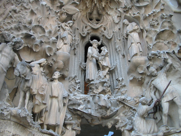 closeup of sagrada familia