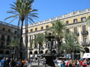 Plaza off of Las Ramblasin Barcelona