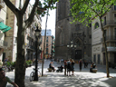 looking down passeig de born at santa maria del mar