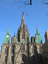 wider shot of facade of cathedral le seu